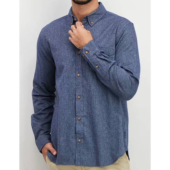 Ben Sherman Men Button Down Shirt M Long Sleeve Blue Pointed Collar 100% Cotton - Picture 3 of 10